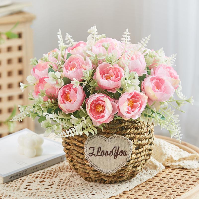 Silk Sunflower Floral Arrangement: Artificial Potted Bouquet for Living Room and Dining Table Decoration.