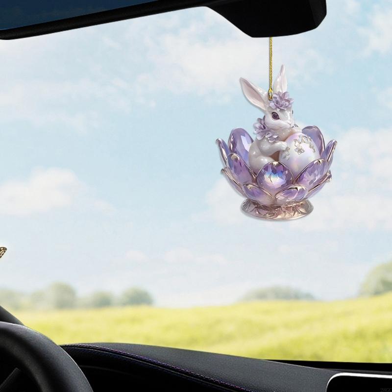 28GC Car Interior Decoration Fashionable Rabbit Pendant for Easter and Gifting