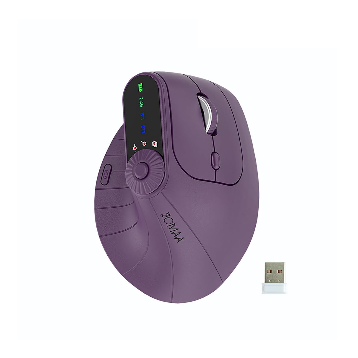 

OUSEITECH X JOMAA Wireless Ergonomic Rechargeable Vertical Mouse with Horizontal 5 Function Dial Bluetooth Wireless Ergonomic Compatible with Button фіолетовий