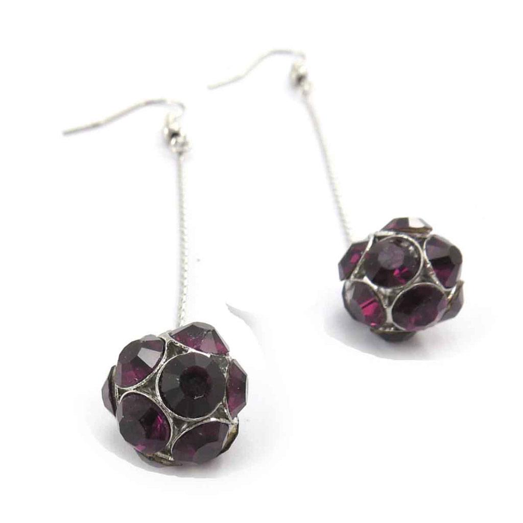 Les Trésors De Lily [J8657] - Designer Earrings 'Sissi' Purple