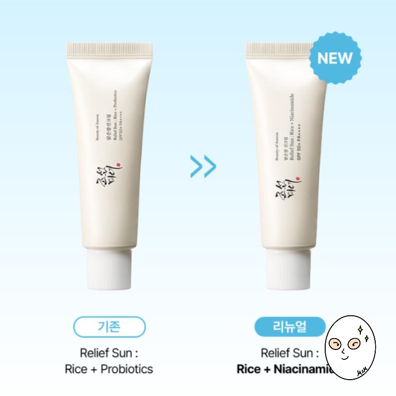 Beauty of Joseon Sollievo Sole : Riso + Niacinamide SPF 50+ PA++++ 50ml