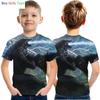 Godzilla King Kong Printed Children's Sports T-shirt Boys and Girls' Top Anime T-shirt