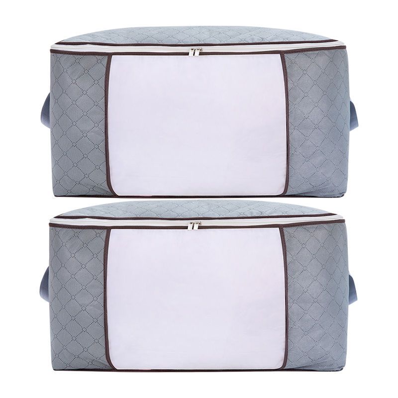 1/2/3/4pc Foldable Bamboo Charcoal Quilt Storage Bag Clothes Sweater Blanket Organizer Box Storage Bag Household Organizations