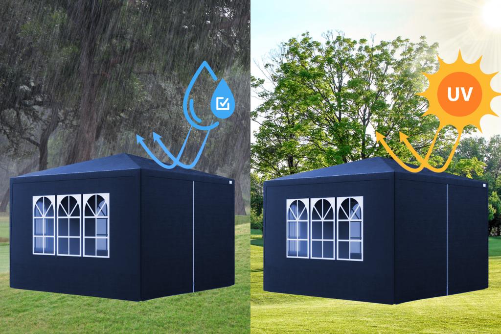 Garden pavilion, commercial tent, party gazebo, 4 side walls, windows, xxl
