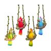 Resin Parrot Bird Decor Realistic Funny Tropical Parrot Ornament Decorative Bird Art Collectible Figurine For Outdoor Patio