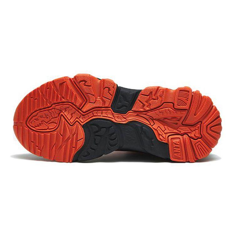 Anta Fleece Lined Warm Sports Casual Shoes Kids Sneakers Black Orange Gray 312146923A-1