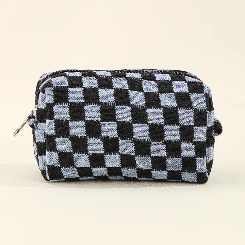 

Ins красочный шахматный плюшевый клатч косметичка большая вместительная косметичка сумка органайзер для средств по уходу за кожей сумка для туалетных принадлежностей