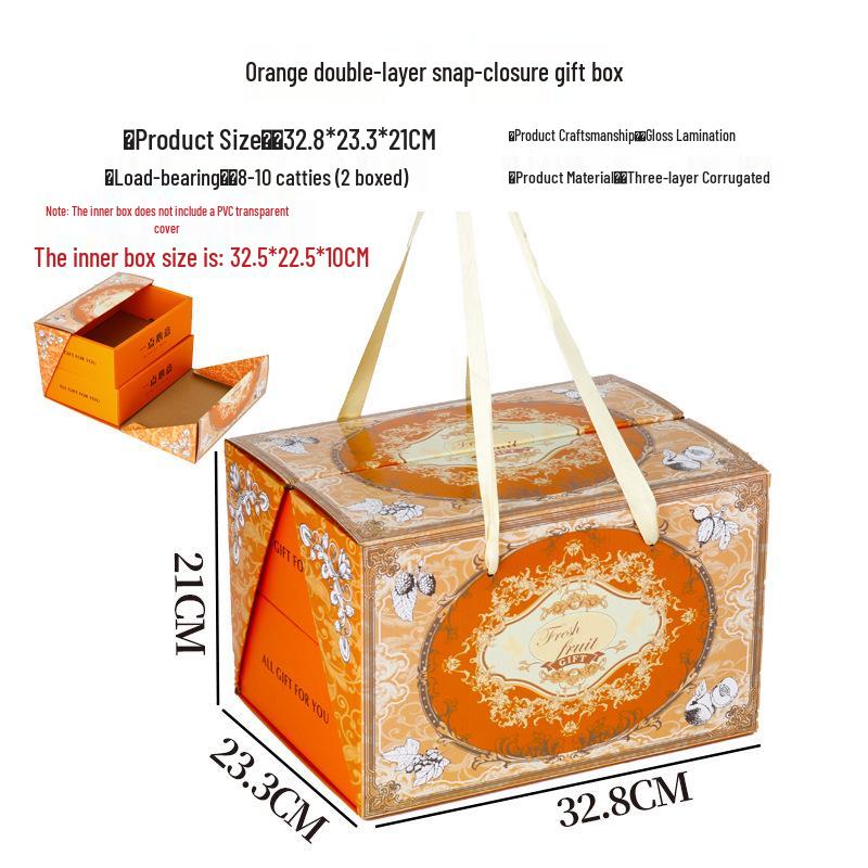 Ins Style Transparent Fruit & Flower Gift Box, 10 Jin Capacity, Leather Mixed Gift Box