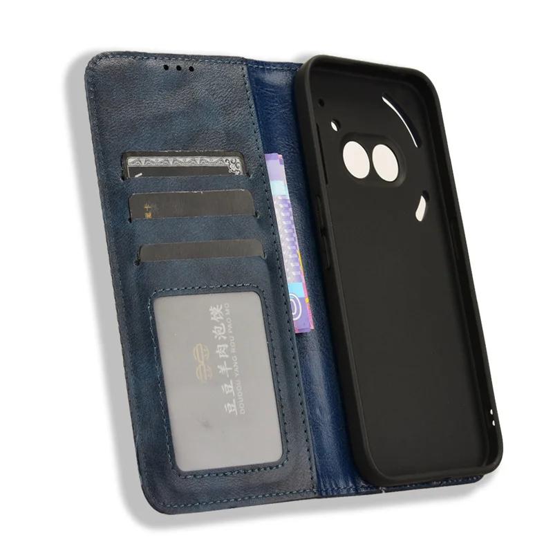Retro Flip Book Lederhülle für Nothing Phone 3A Pro Phone3A Hülle Magnetische Flip-Wallet-Hülle für Nothing Phone 3a 2a Plus Hülle