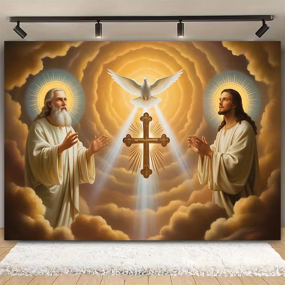 Easter Religion Jesus Theme Party Decoration Photography Background, Easter Egg Rabbit Banner Photography Studio Backdrop Cloth