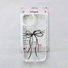 Cute Pink Ribbon Bow Phone Case for IPhone 17 Pro Max 13 15 14 11 12 16 Pro Max 16E XR 8 Plus Transparent Shockproof Cover Coque