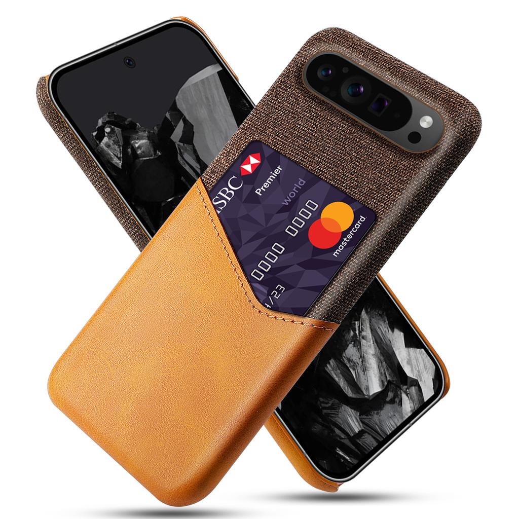 For Google Pixel 9 Pro XL Case Card Holder PU Leather+PC Drop-Resistant Phone Shell