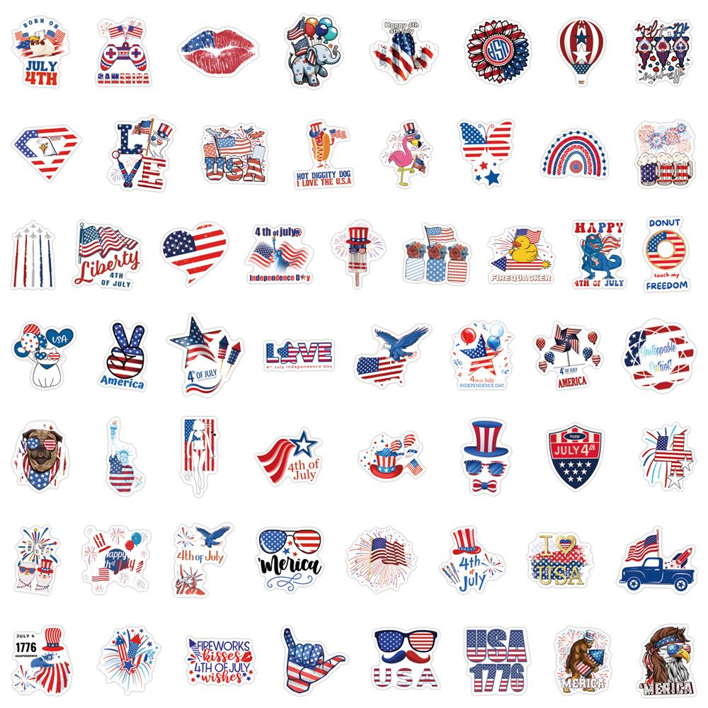 110 New Independence Day Graffiti Stickers Decorate Suitcase Water Cup Stickers