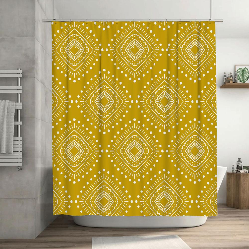 Black And White Cow Print Shower Curtain Waterproof Bathroom Decor Modern Style Custom Printed Washable Fabric With Hooks Includ