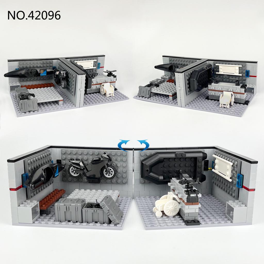 Package F1 Police Material Center Swat Figure 42096 Model Scene Building Block Toys