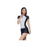Li Ning Swimming Series Color Block Round Neck Pullover Short Sleeve Two-Piece Swimsuit Women Swimsuit White Black ASLT076-1