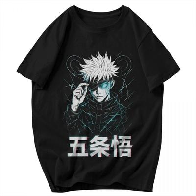 Men T Shirt Anime Jujutsu Kaisen Satoru Gojo Vintage Awesome Summer Y2K Graphic Customized Unisex Clothes T Shirts