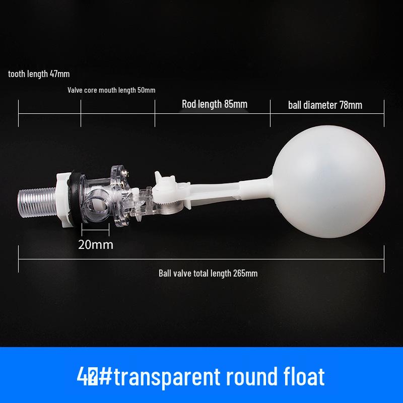 Adjustable Transparent Plastic Float Valve for Water Tanks - Install At Any Angle