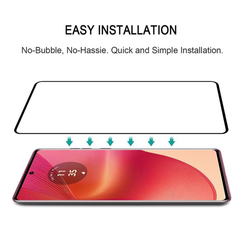 For Motorola Edge 50 Fusion 5G Tempered Glass Full Screen Protector 3D Curved Side Glue Edge