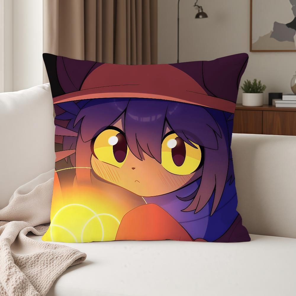 Cute Game OOneshot Niko Pillow Case Suitable For Bedrooms Living Rooms Cars Home Decoration