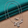 URMYLADY 925 Sterling Silver LOVE Heart Pendant Necklace For Women Wedding Party Fashion Charm Jewelry