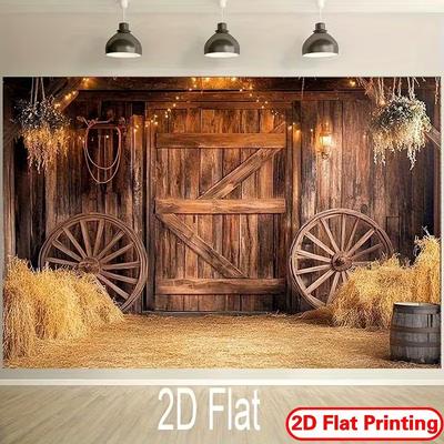 2D Platt Tryck Country Barn Bakgrund för Bröllop & Gårdsfödelsedag