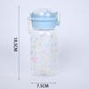 Water bottle cartoon high value printed plastic cup girls summer water cup double drink portable student cute cup straw cup