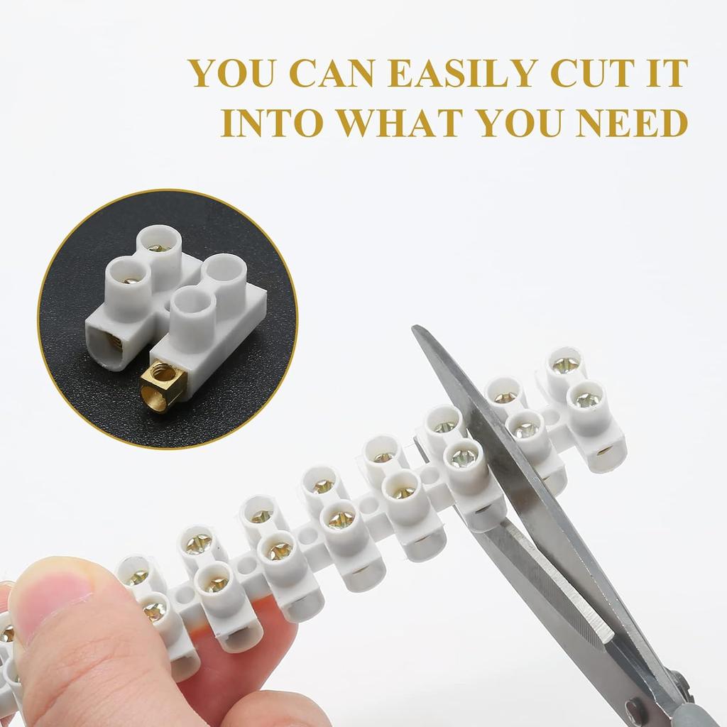 1pcs U H Type 12 Position Plastic Barrier Terminal Strip Block Barrier Screw Block Connection Strips for Electrical Wiring 3A10A