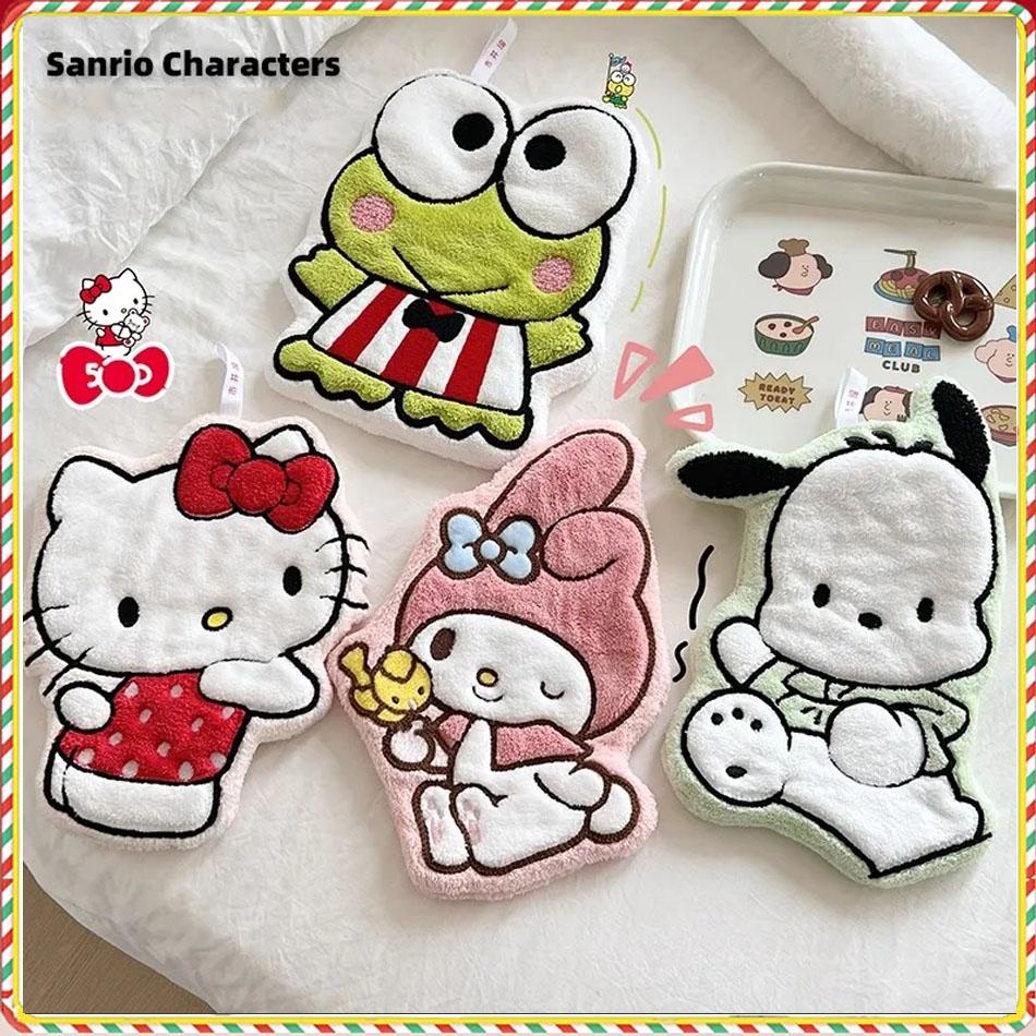 Sanrio  My Melody Pochacco Kawaii Cute Hand Towel Water-Absorbent Coral Fleece Kitchen Decor Quick-Drying Girls Towel