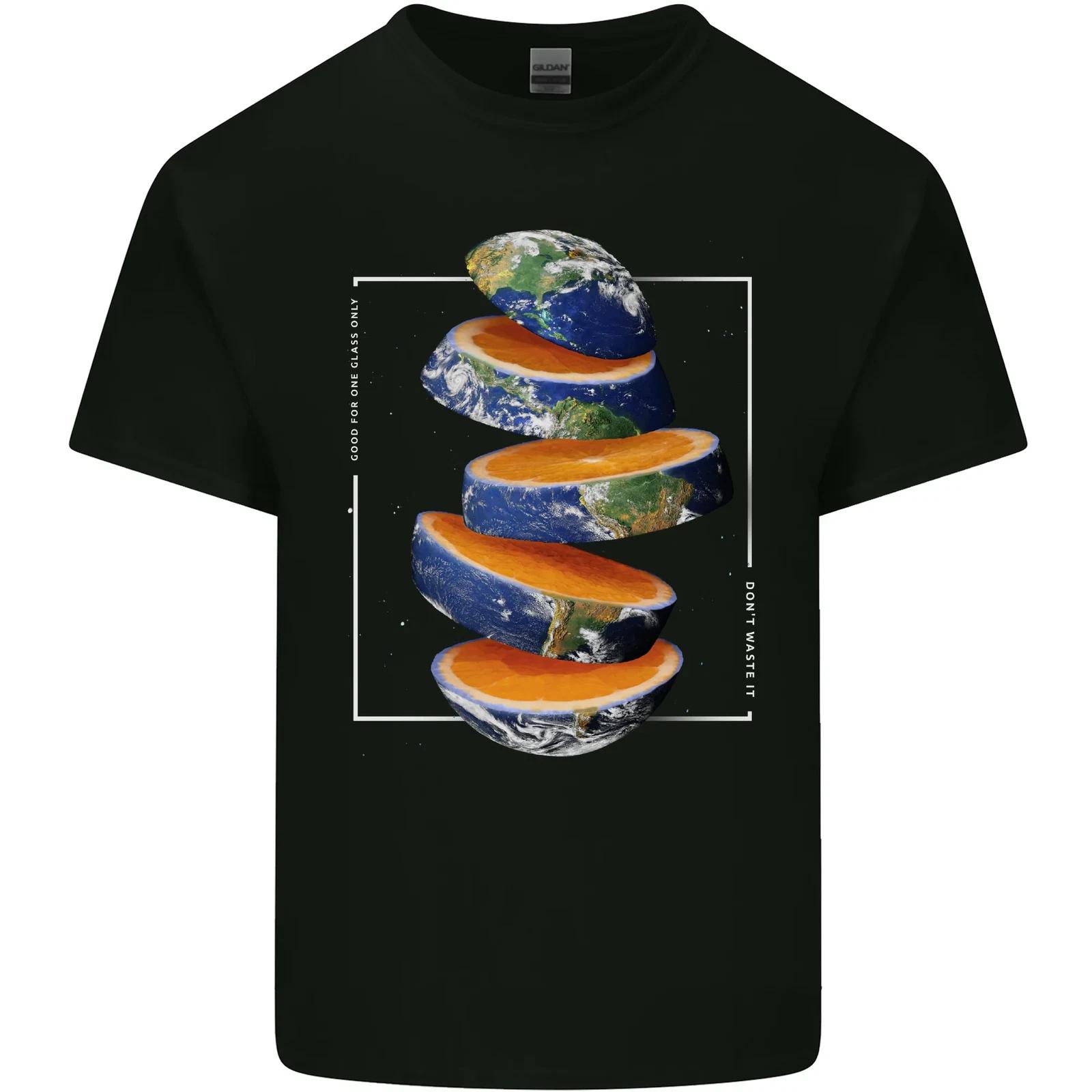 Our Orange Planet Earth One Glass Only Kids T-Shirt Childrens 2XL