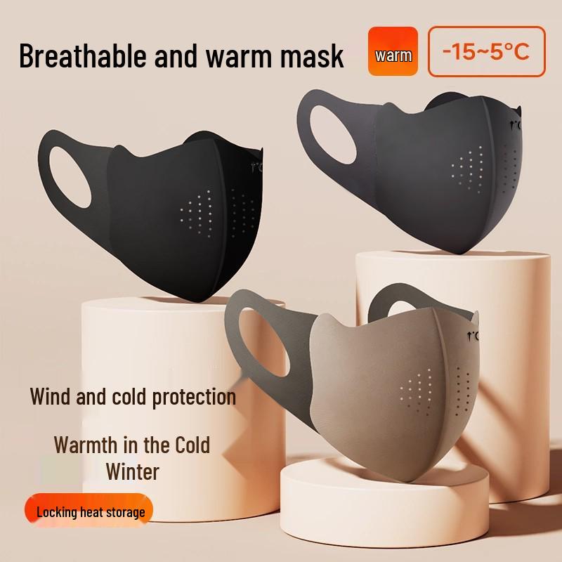 Maska na twarz 3D z podszewką polarową, wiatroodporna, zimowa 2025