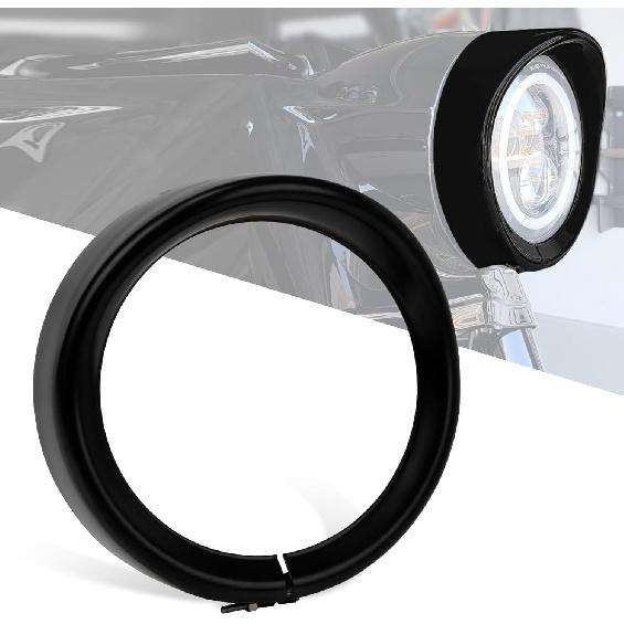 

PSLER 7’’ Headlight Headlamp Bezel Trim Ring Visor Decorate Trim Cover Ring for Touring Electra Glide Road King Dyna Trike