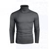 Mens Slim Fit High Neck Knit Sweater With Ribbed Hem Long Sleeve Winter Casual Top