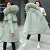 Women's Medium and Long Down Cotton-padded Clothes, the New Korean Version Has a Waist of 100kg and a Fat Mm Thickened Padded Jacket.