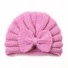 Autumn and Winter New Baby Bow Hat, Children's Knitted Warm Wool Hat, Baby Fetal Hat