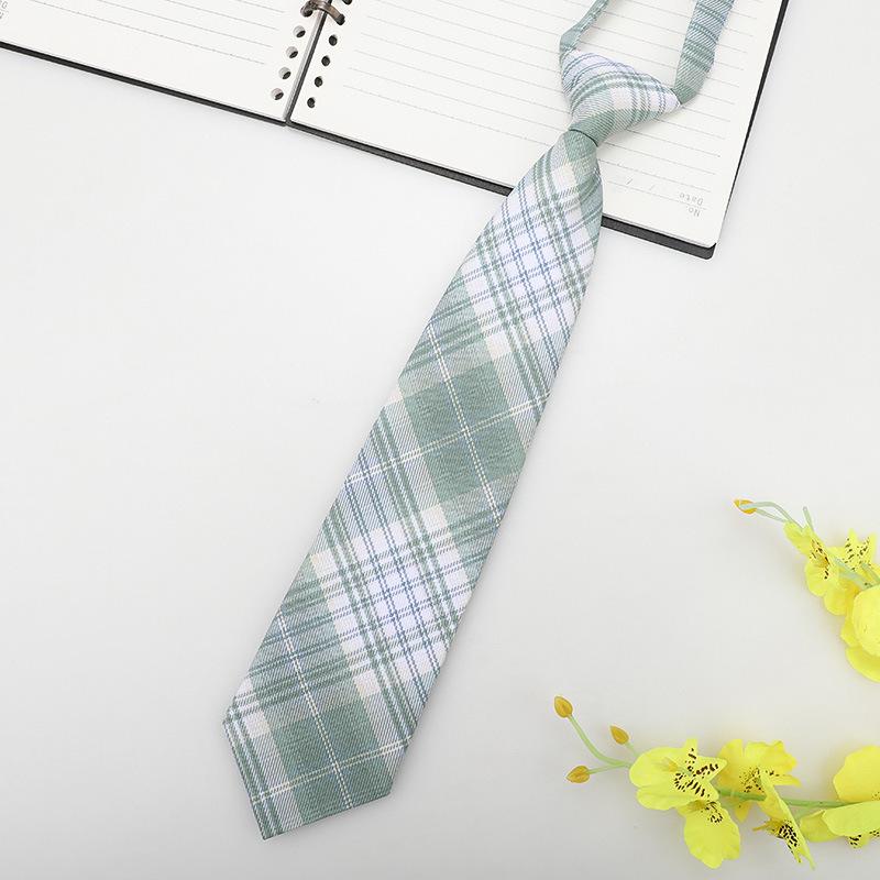 Jk Small Tie Female College Style Lazy Japanese Plaid Uniform Shirt Tie Student Ins Men'S And Women'S Short Styles Free Of Charge