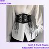 Ladies's Retro Pin Buckle Elastic Lace Corset Belts Cummerbunds Goth Punk Dress Corset Belt For Women On Shirt Dress Girdle Cors