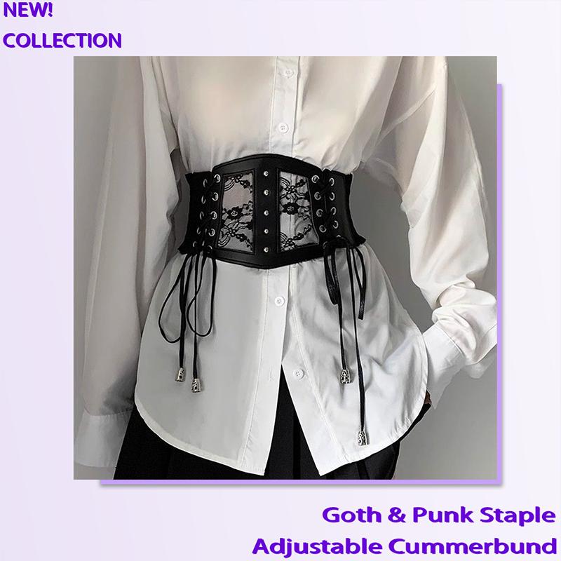 Ladies's Retro Pin Buckle Elastic Lace Corset Belts Cummerbunds Goth Punk Dress Corset Belt For Women On Shirt Dress Girdle Cors