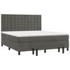 3138098 vidaXL Lit à sommier tapissier et matelas Gris foncé 180x200cm Velours