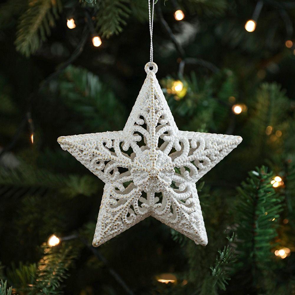 Snowflake Bowknot Christmas Angel Wings Pendant  Festive Holiday Decorations