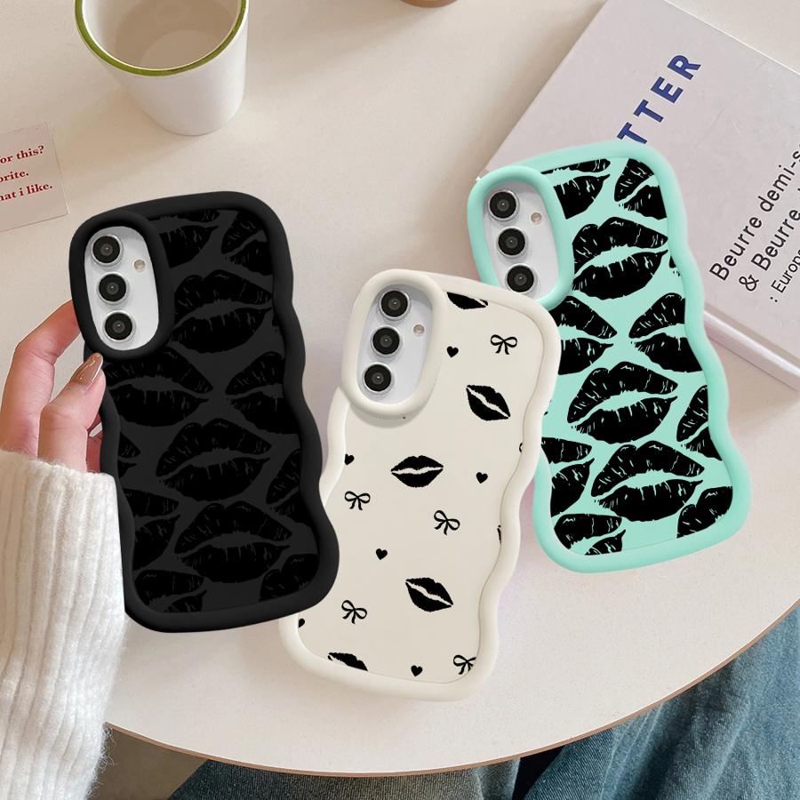 Case for Samsung Galaxy A52 A13 A15 A11 A12 A21s A14 A16 Soft Phone Cover A33 A05 A23 A06 A03 A22 A04 A53 Lips Kiss Print