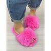 Women's Plush Winter Slippers, Solid Colour Open Toe Soft Bottom Flat Shoes, Comfortable Warm Home Slippers