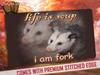 Life Is Soup I Am Fork Parody Playmat MTG TCG  X  Inches ( X  Mm) Rubber Stitch Mouse Pad Office Work Game Accessory