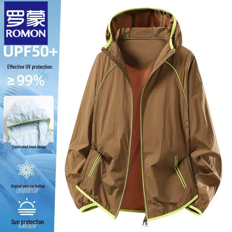 Romon Unisex UPF50+ Lightweight Ice Silk Sun Protection Hoodie 2XL