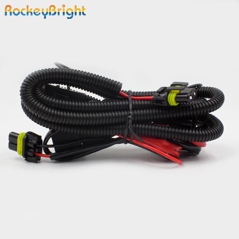 Rockeybright hid xenon bulb extension cable xenon hid kit relay wiring harness H1 H3 H7 H8 H9 H11 9005 9006 conversion kit relay universal model