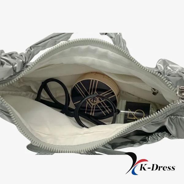 Shirring String Scrunch Shoulder Bag Nylon Ribbon Mini Gathered Casual Daily Look Date Look Travel Bag 4 Colors