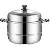 Large Stainless Steel Multi-Layer Steamer Pot for Steaming, Soup, and Fish, Compatible with Induction and Gas Stoves