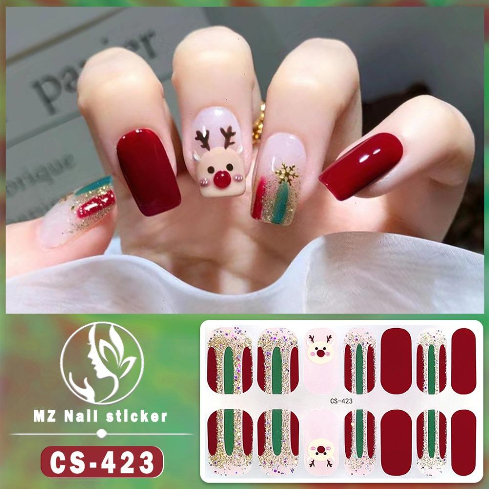 Christmas Waterproof No-bake Gel Nail Polish Film Full Sticker European and American Style Nail Film Sticker Nail Film Sticker