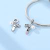 Charm Genuine Copper Pink Shoes Pearl Butterfly Pendants Bead Fits Bracelets Women Jewellery DoItYourself Beautiful Gifts Accessory