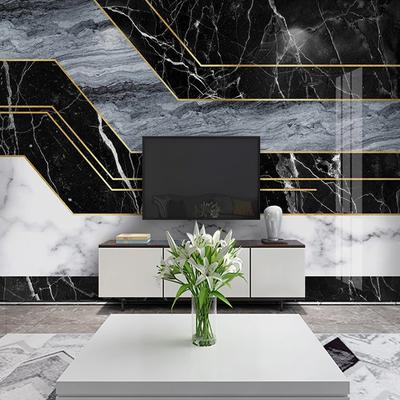 Benutzerdefinierte Wandbild Moderne Schwarz Weiß Blau 3D Gestreiften Geometrischen Marmor Muster Tapete Wohnzimmer TV Hintergrund Wand Dekor Malerei